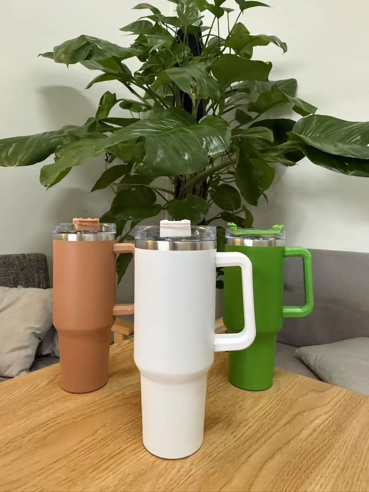 40oz Stainless Steel Insulated Water Bottle With Handle Drinking Cups Keeps Cold Tumbler With Lid Straw Mug for Summer Outdoor